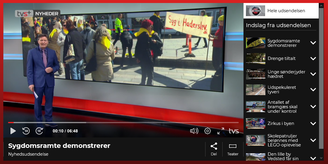 Syg i Haderslev | Foreningen Syg i Haderslev demonstrerer i Haderslev. TV Syd 28.04.2015