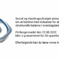 Forening Syg i Haderslev | Høringssvar vedrørende ”Initiativer for at sikre den strukturelle balance”.